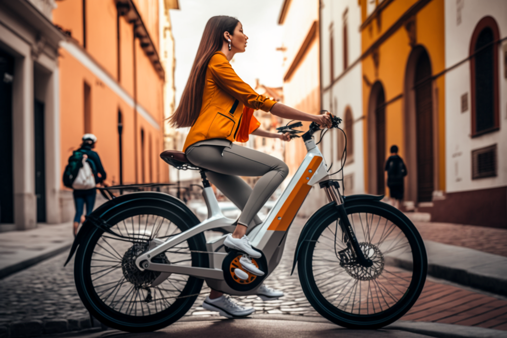 a person riding an electric bike
