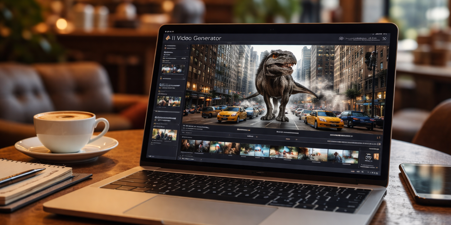 A Laptop With AI Video Generator